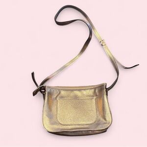 Like New Gold Metallic Kate Spade Leather Crossbody Bag
